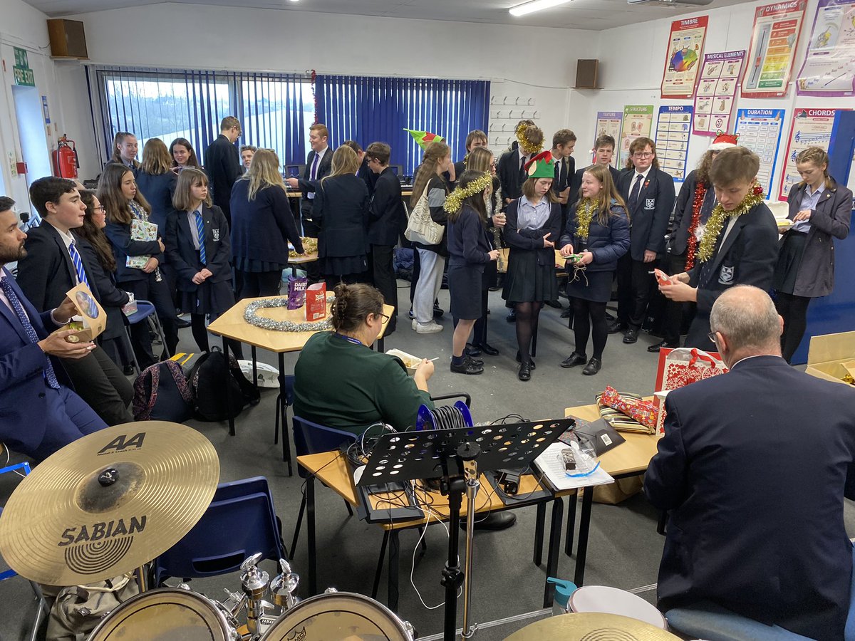 PHHSMusic's tweet photo. On Monday and Tuesday we recorded our Christmas Concert which will be available to watch later this week. 
Today we celebrated Christmas as a Music department with a Secret Santa organised by some of our 6th formers. https://t.co/r0FSDQQNpw