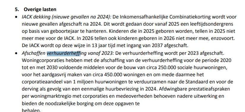 M_Wiedemeijer's tweet photo. Uit de financiële bijlage van het coalitie akkoord blijkt dat verhuurderheffing niet direct wordt afgeschaft, maar de komende jaren stapsgewijs wordt verlaagd. Afschaffing is pas na kabinetsperiode. https://t.co/xfNQ3O3yuT