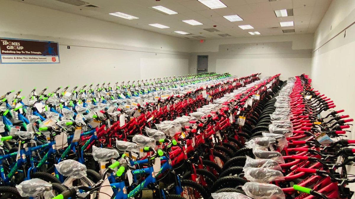 The 🚲TOY SHOP🚲 is ready for bike giveaway this week!! Incredibly grateful for all of our donors and our assembly team that pulled off a Christmas Miracle getting all 350 bikes ready in the nick of time! Let's #pedaljoy #bikes #kids #charity 
🚲❤️🌟😄🚲❤️🌟😃