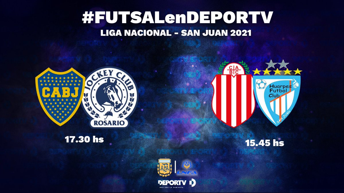 canaldeportv's tweet photo. HOY #FUTSALenDEPORTV⚽️

🏆 LIGA NACIONAL DE FUTSAL

⏰15:45 
 👕@BocaFutsal 🆚 @jockeyclubros

⏰17:30 
 👕@barracascentral🆚 #Huarpes 

📝 Más info 👉 https://t.co/NNL0CE2rnV 

🤳 @LNFArgentina

🎙️ @dm_provenzano-@depuntocorti 

🔴EN VIVO en 📺HD y plataformas digitales💻🖥️📱 https://t.co/mVJ6UVmjNJ