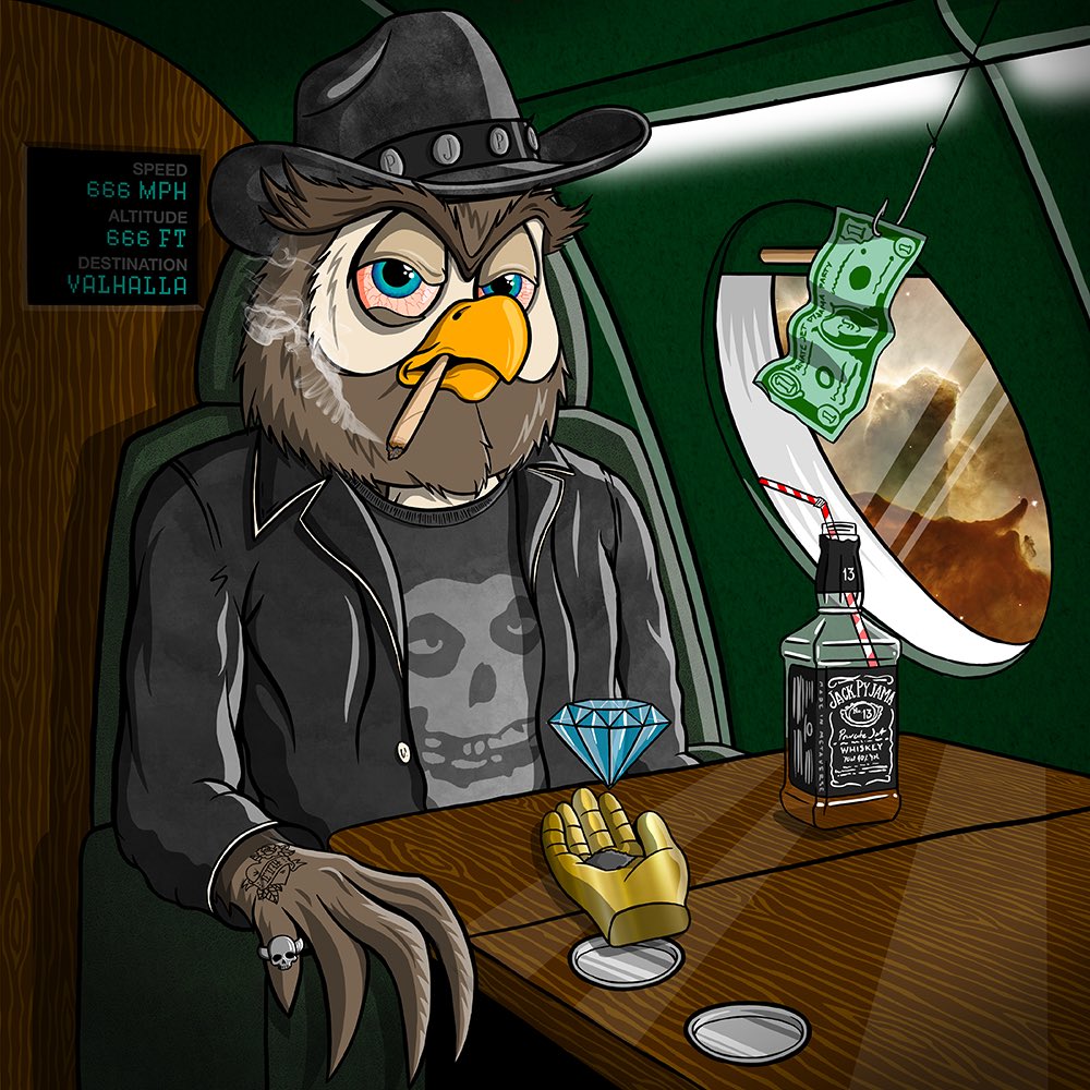 TapinElMago's tweet photo. Hoot hoot! Come join the fam @PJPP_NFT Mint ends tomorrow night at 8PM CET! Owligarchs are ready, prepare to fly 🦉🦉 #pjpp #probablynothing https://t.co/BKASkIfTxX