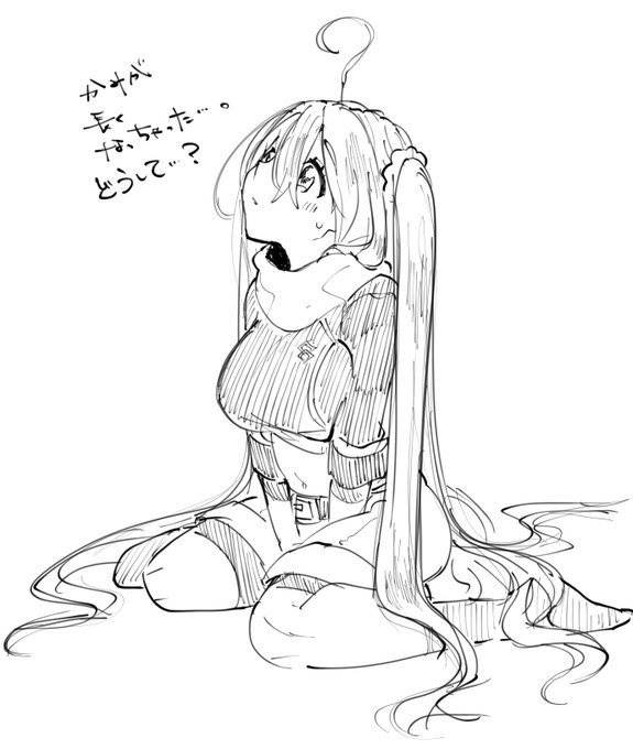 結構前にちょこちょこ見かけたのでロン毛にするやつ描きたくなったので描いた。困惑孫。 