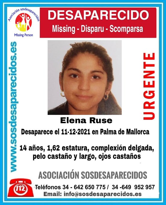 guardiacivil's tweet image. 🆘#MUYURGENTE⚠️

Esta es Elena, una #menor que ha #desaparecido en #Palma de #Mallorca

Si la has visto llámanos
 ☎062
 ☎091
 ☎112 

Tu RT no cuesta nada y puede ayudarla