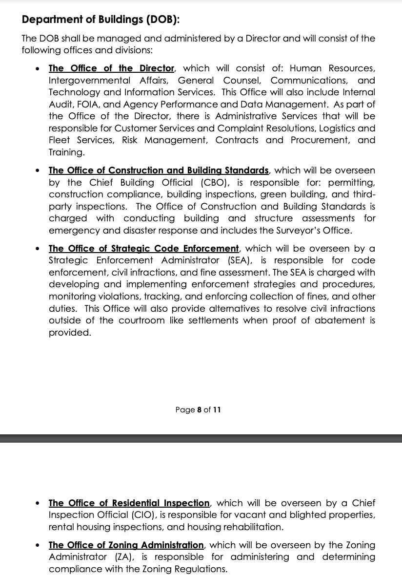 maustermuhle's tweet photo. It's actually happening: @MayorBowser has submitted a required plan outlining the D.C. Council-mandated breakup of @dcra into two new agencies — the Department of Buildings, and the Department of Licensing and Consumer Protection. Breakup date is Oct. 1, 2022. https://t.co/5OxCTkWw5m