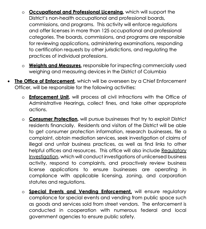 maustermuhle's tweet photo. It's actually happening: @MayorBowser has submitted a required plan outlining the D.C. Council-mandated breakup of @dcra into two new agencies — the Department of Buildings, and the Department of Licensing and Consumer Protection. Breakup date is Oct. 1, 2022. https://t.co/5OxCTkWw5m