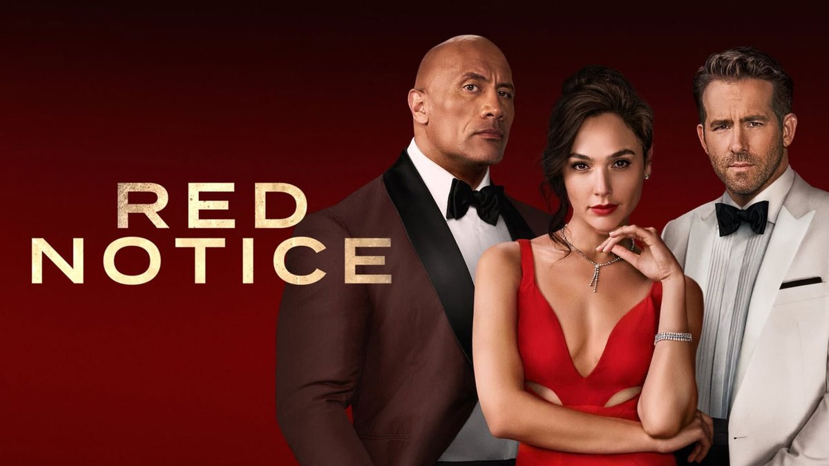 🎬 Red Notice
⭐IMDb: 6.4
⏰Süre: 1 saat 55 dakika 
🏷Türü: Aksiyon/Komedi
📅Yapım Yılı: 2021
🎭Yönetmen: Rawson Marshall Thurber
💥Oyuncu: Dwayne Johnson,Gal Gadot,Ryan Reynolds