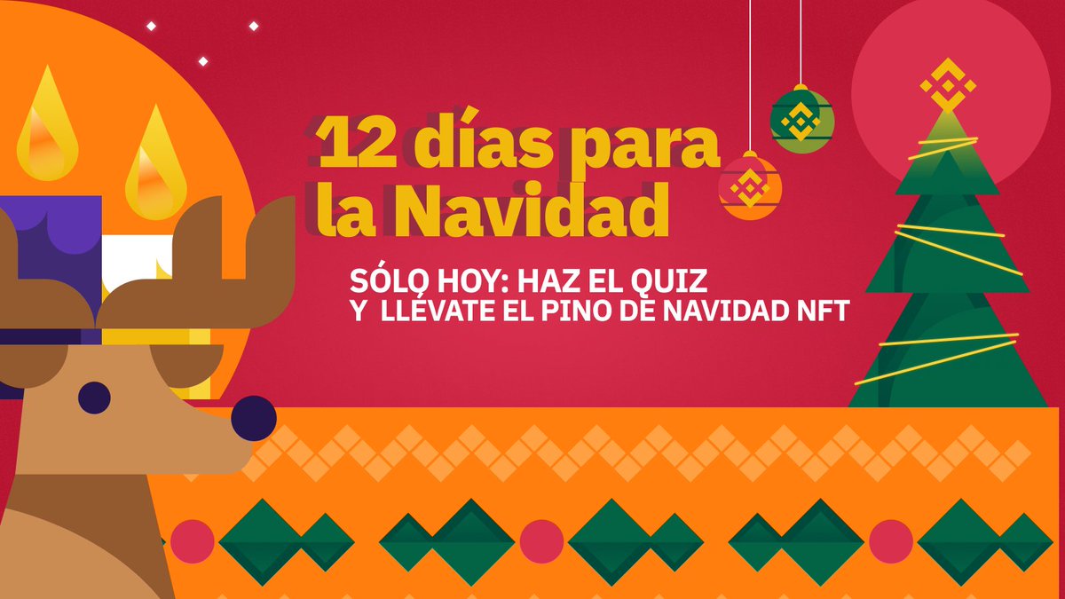 BinanceLATAM's tweet photo. En el día segundo @TheBinanceNFT me regaló 🎶

Un Pino NFT 🎄

Gana el #NFT contestando este quiz: https://t.co/eOdb09vx2k 

Hay 100 drops para los participantes que contesten correctamente y serán elegidos al azar https://t.co/x1vW76q03h