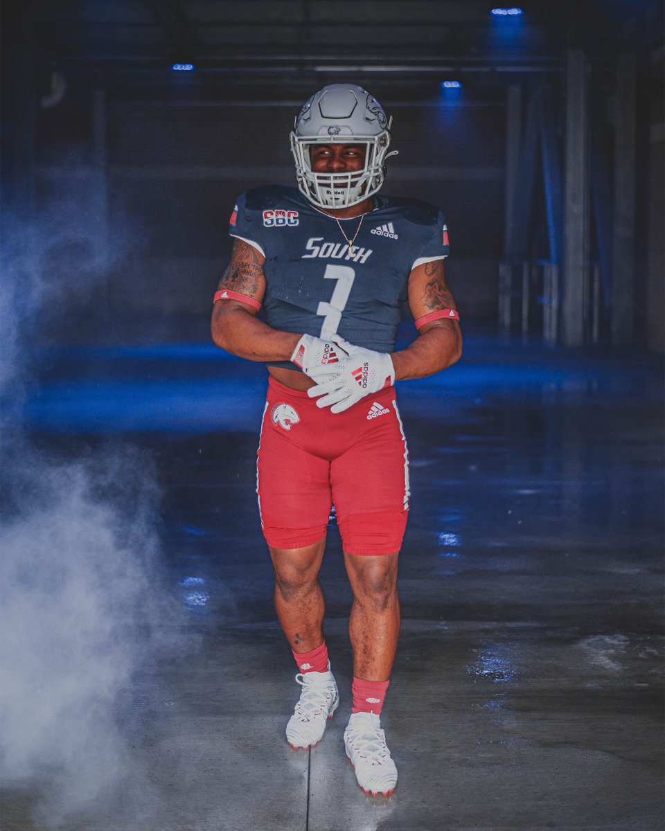 SouthAlabamaFB's tweet photo. First of the day!! Welcome to #OurCity Mr. Football‼️ Say hello to @webb_3ladamian 😤 https://t.co/rh3VWqmfAH