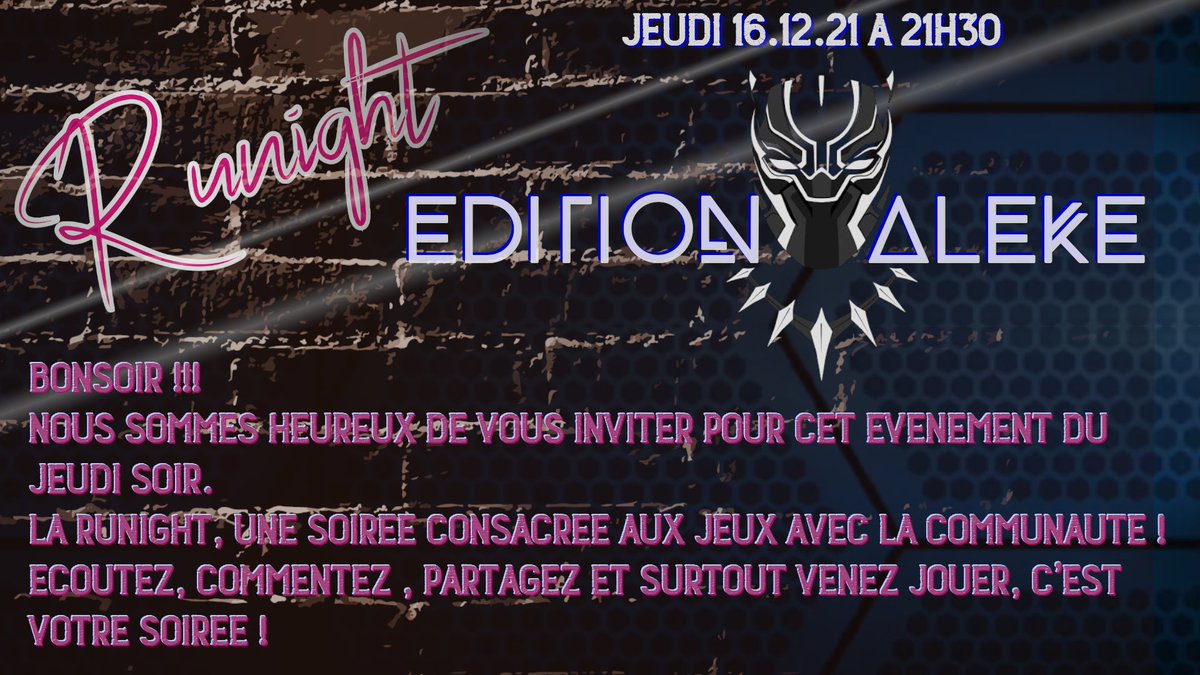 ProfViolet_off's tweet photo. RUNIGHT ÉDITION ALEKE !!!!
https://t.co/8hP4BzhlYr https://t.co/d1JqhkGW6k