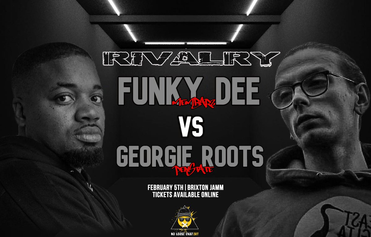 <a href="/FUNKYDEE1/">END GAME 🇬🇾🇯🇲</a> vs <a href="/rootstlo/">Georgie Roots 🦁 #PRIDE</a> 

#RIVALRY

5.2.22 

LIMITED EARLY BIRD TICKETS AVAILABLE: buytickets.at/noloosechatent…