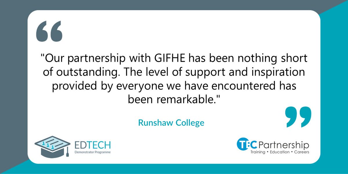 We have had some amazing testimonies from the @edtechdemo project from schools and colleges we have supported in their digital journey. To sign up and for more information, go to: bit.ly/EdtechGrimsby #EdTechDemoGIFHE