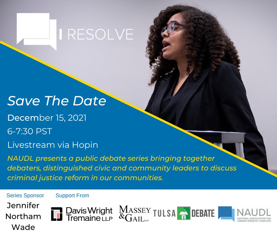 Join us tonight for the final #IRESOLVE debate featuring debaters from <a href="/TulsaDebate/">Tulsa Debate League</a>. You can get your free ticket below, the program begins tonight at 6PM Central:

bit.ly/IRESOLVE-Tulsa