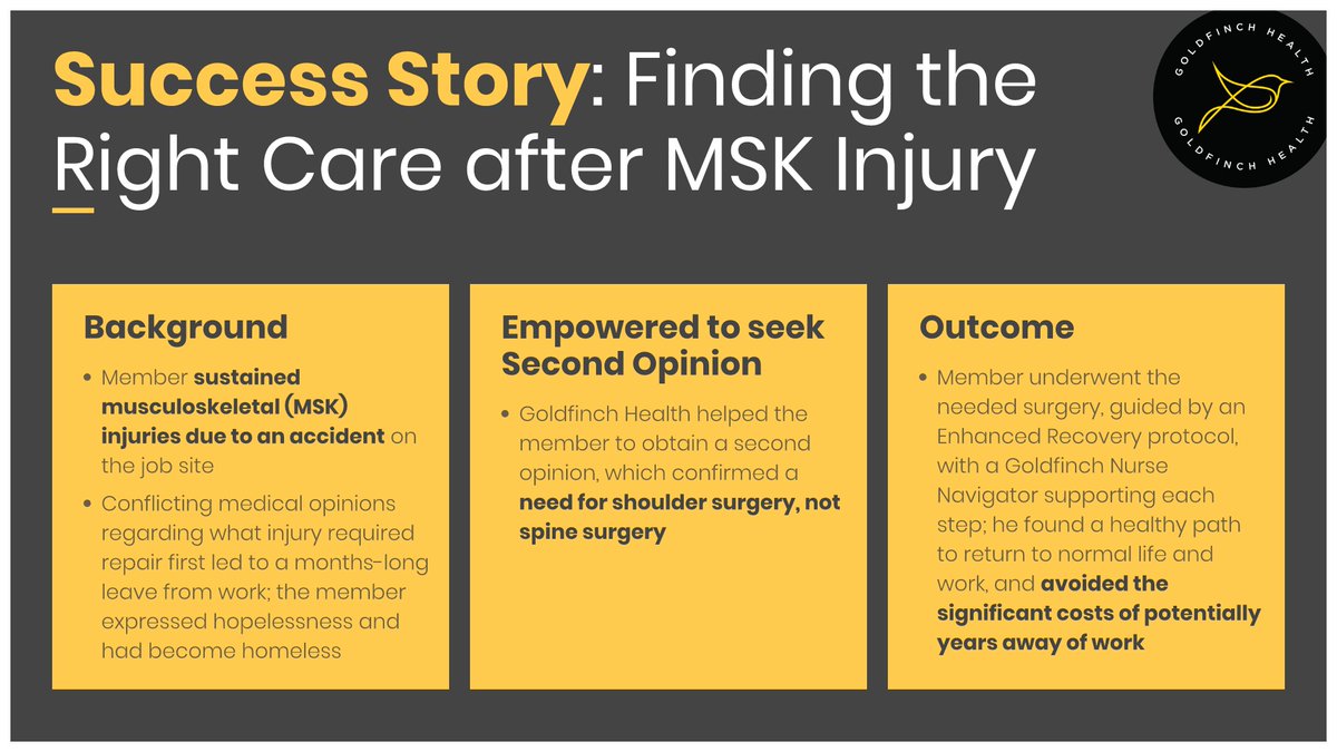 This week's Success Story comes from Workers Comp

#workerscomp #musculoskeletal #surgery