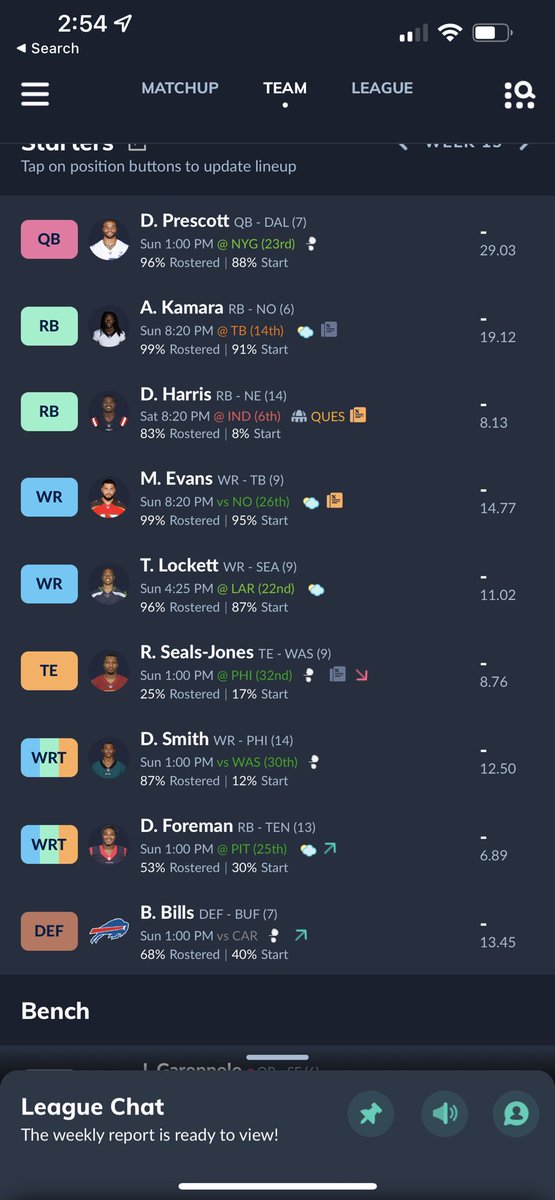 Amil_Shah7's tweet photo. @daverichard - Best possible lineup for playoffs? Should I drop Moreau and pickup Jalen Guyton, Royce Freeman or Jakeem Grant? Thoughts? https://t.co/wZ13oWSKYM