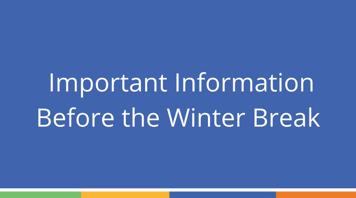 As we get ready for the final days before the winter break, please see the important information we have shared with parents/guardians for the coming days and weeks.

➡️ bit.ly/3dQVvUW