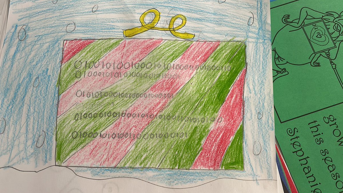 Binary Holiday cards #STEM #RRESinspires #coding <a href="/Deb__Crawford/">Deb Crawford</a>  <a href="/DaveSovine/">Dr. David Sovine</a> <a href="/RRESRockets/">Redbud Run Rockets</a>
