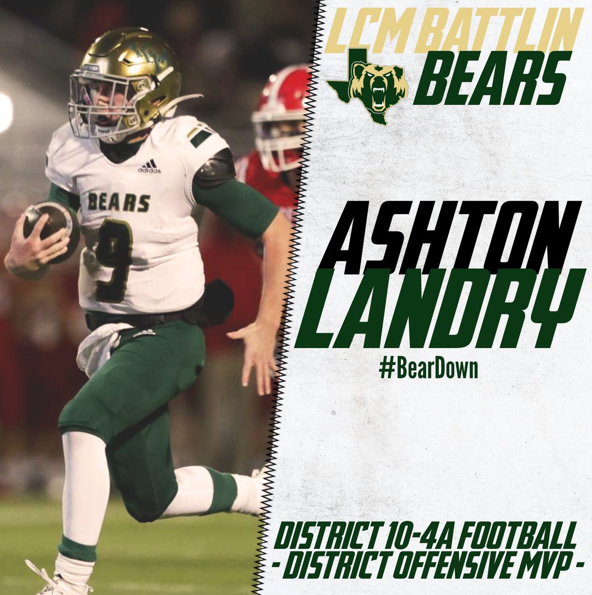 Congratulations to Quarterback Ashton Landry on earning District 10-4A D1 OFFENSIVE MVP!!! 
<a href="/ASHTON_LANDRY9/">Ashton Landry</a>