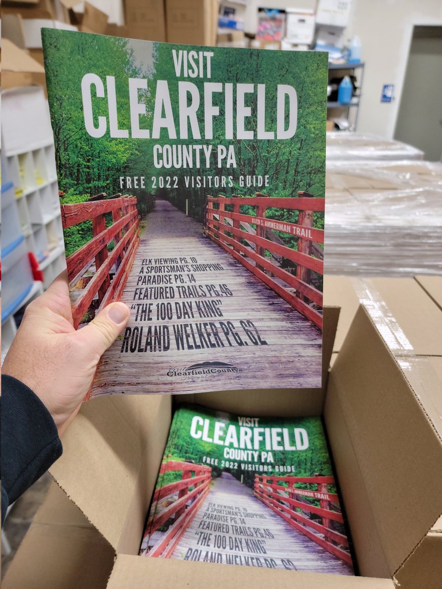 ccbackwoods's tweet photo. Our 2022 Visitor's Guide has arrived! You can order yours online at https://t.co/AQswG4Rnkc, find them in a brochure and book rack near you or pick one up at our office! #visitclearfieldcounty https://t.co/pc3YXUsHfX