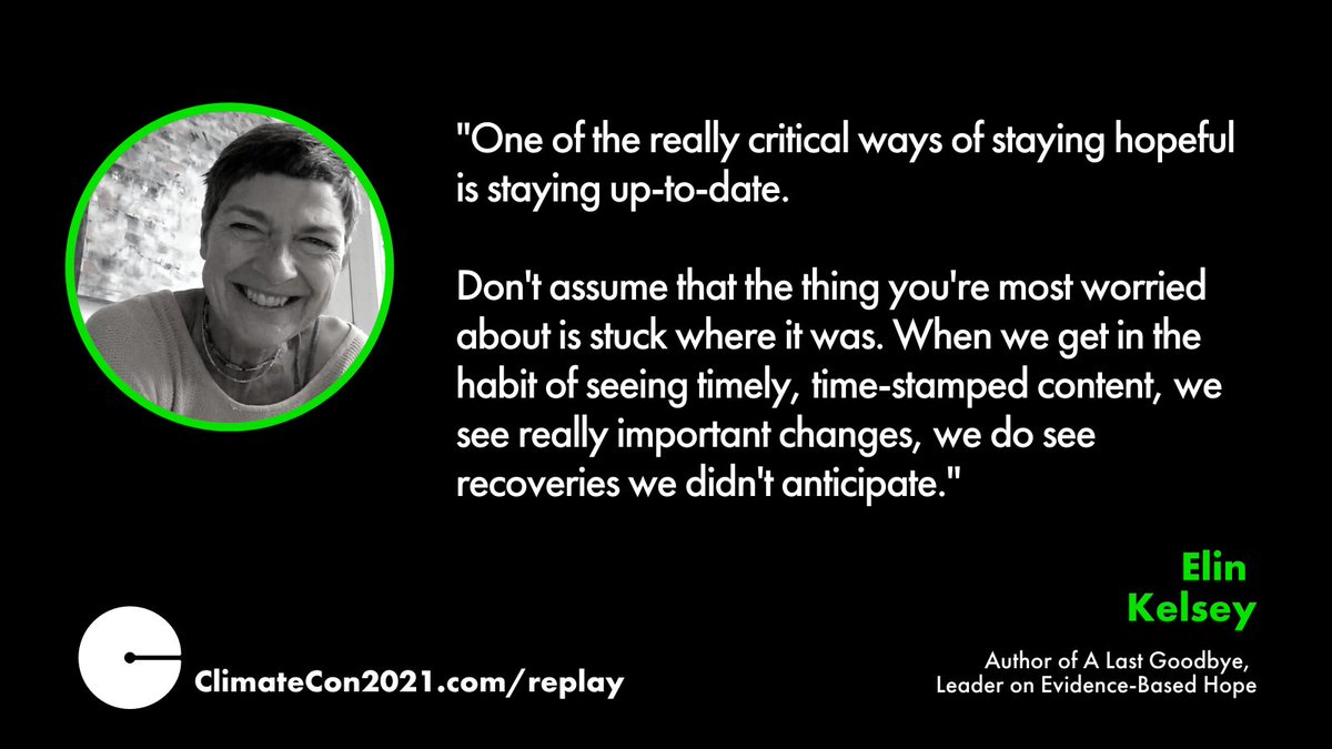 "Doomscrolling was word of the year in 2020. Instead of assuming everything was good and now is terrible, I think we have to say 'Hey, what do I know about polar bears today?'"

Rewatch <a href="/ElinKelsey/">elin kelsey, PhD</a> explain how to embrace your agency in times of crisis at climatecon2021.com/replay/reclaim…