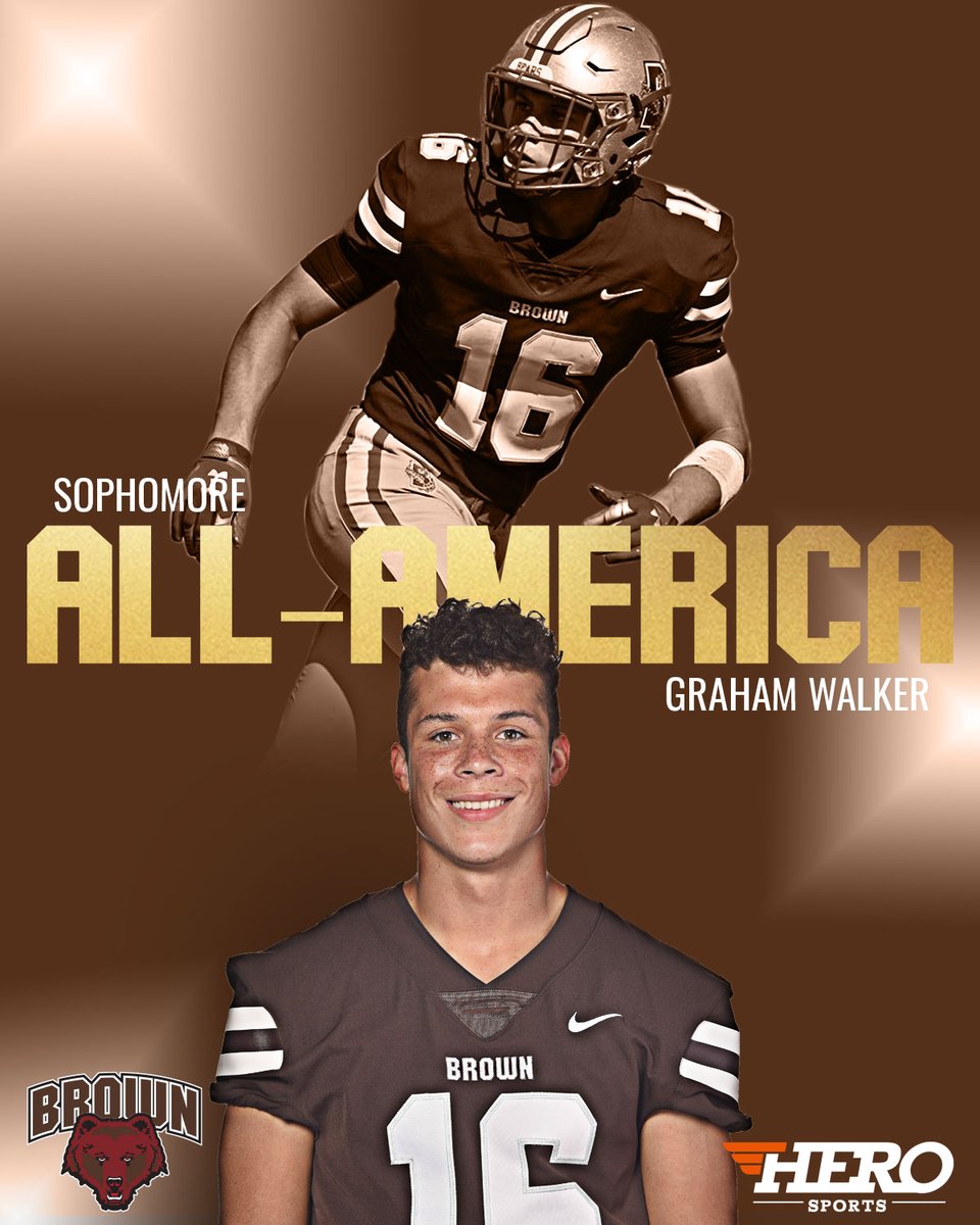 BrownU_Football's tweet photo. WE HAVE AN ALL-AMERICAN!!

Graham Walker named Sophomore All-America by HERO Sports 🏆

📰- https://t.co/8m0IMDHQmF

#GoBruno 🐻 https://t.co/erVriFtawU
