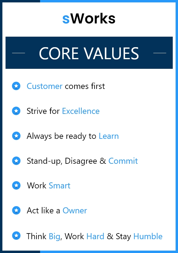 sworks_io's tweet photo. Our values are reflected in everything we do, from the way we work with clients, the people we choose to hire, and everything in between.
#sworks #values  #appbuilding https://t.co/jvACYxwhQV