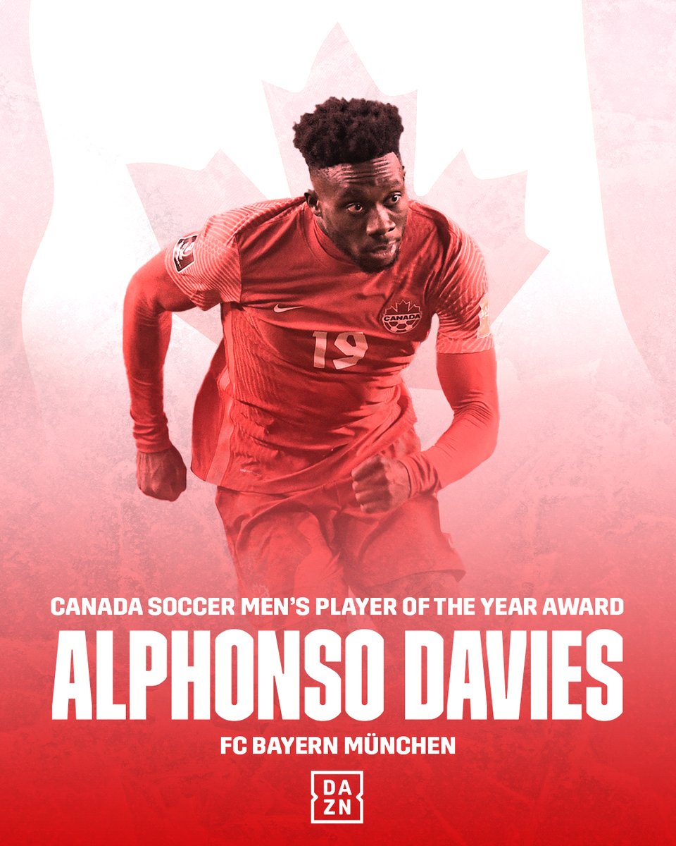 Alphonso Davies wins 2021 Canada Soccer Player of the Year award 🙌🇨🇦

#TheBestInCanada