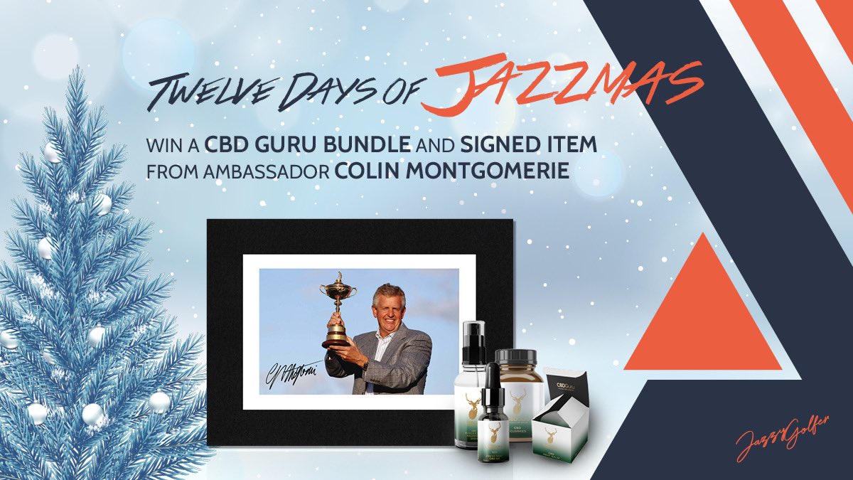 🎄Day 3 brings a signed item from golfing legend and CBD Guru Ambassador @montgomeriefdn AND every single item in their signature range!

To Enter:
1️⃣ Follow me
2️⃣ Subscribe to my YouTube channel youtube.com/c/TheJazzyGolf…
3️⃣ Retweet this

🎁 Winners chosen on 3rd Jan. Good luck.