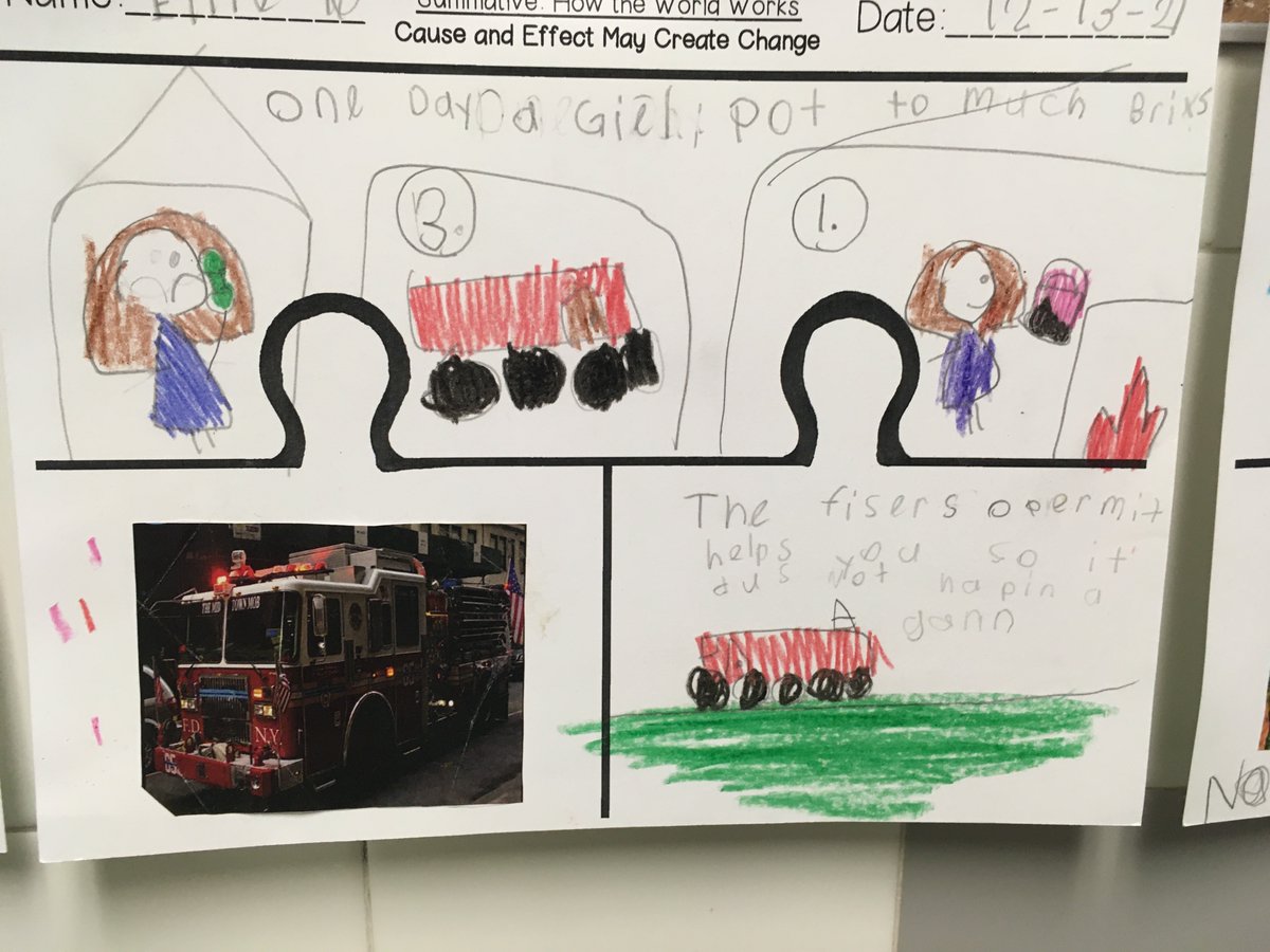 G1 Thinkers synthesizing how cause and effect may create change. Given the picture of an 'effect' they had to think of the cause and the result! #storyofmason <a href="/MasonIBPYP/">Mason Ibpyp</a> #1LISD