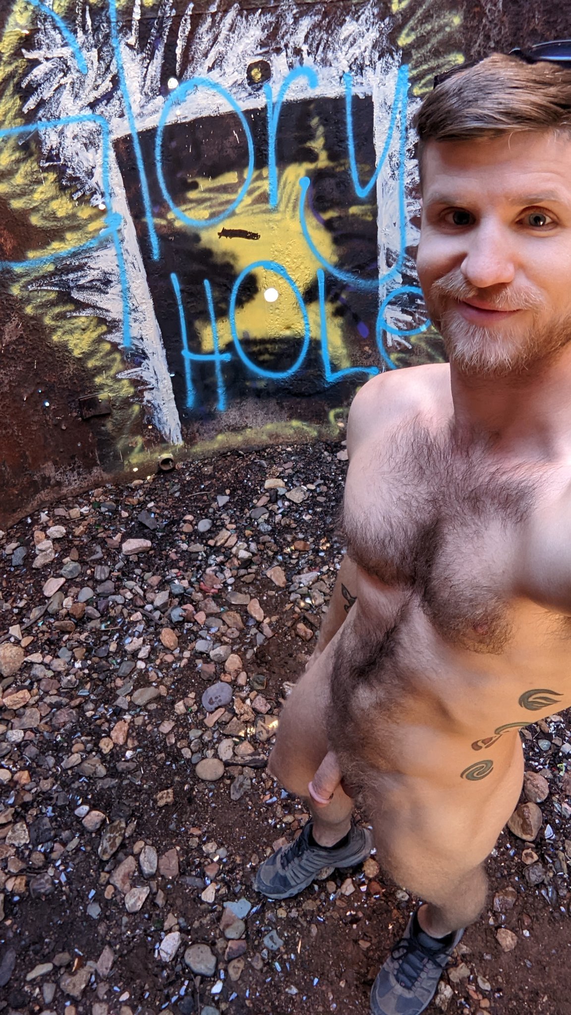 I wonder if anyone has used it! ? #gays #gaycock #gloryhole #gayoutdoors #gayexhibitionist #gayhairy