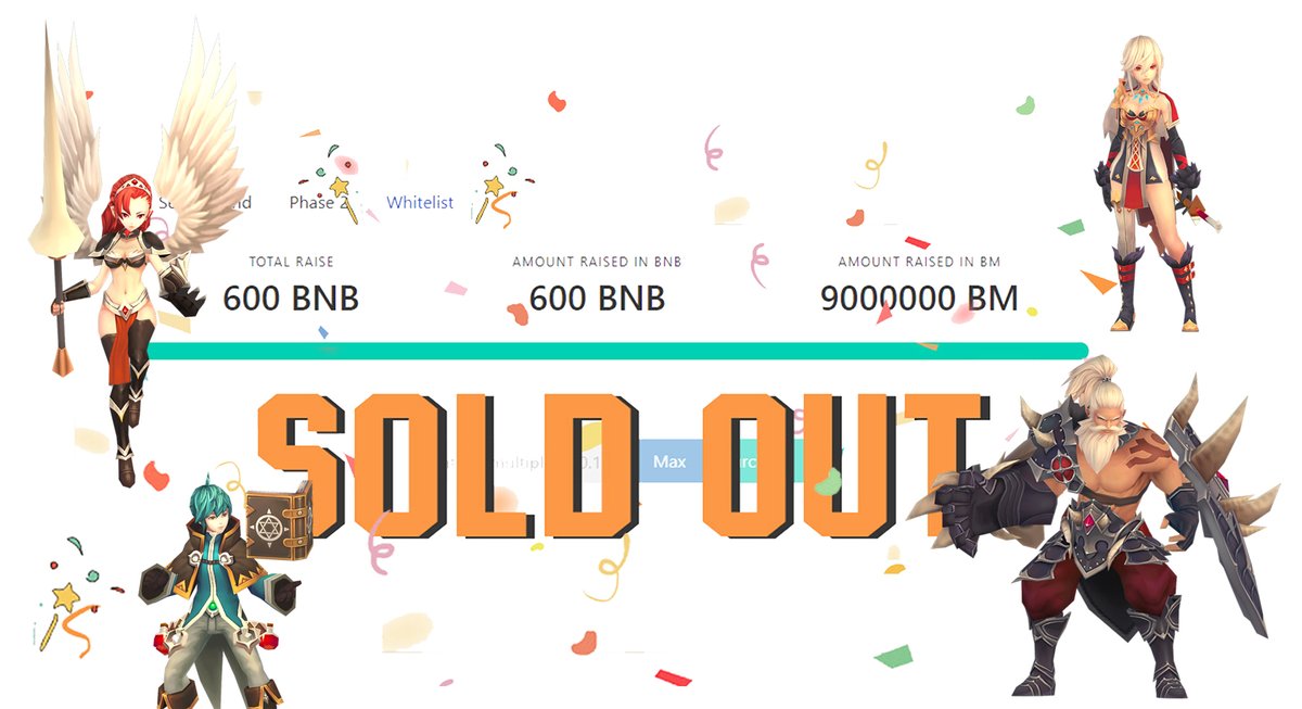 🎉🎉The Whitelist Public Sale has ended successfully with 600 $BNB raised👏👏

Congrats to those who took part! Start trading👉 <a href="/PancakeSwap/">PancakeSwap</a>

💪🏻Start Playing the Game: btmiracles.com/game/