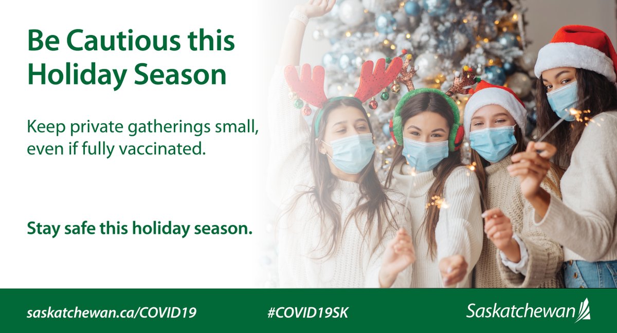 SKGov's tweet photo. Private indoor gatherings should be kept small. Consider keeping a list of all attendees should contact tracing be required. Continue to wear a mask and physically distance among people from multiple households who may not be fully vaccinated. https://t.co/4J604G2eWA