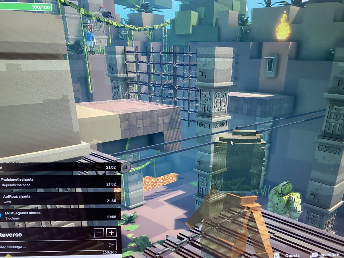MSahasavat's tweet photo. @TheSandboxGame 2 golems + 1 outside = 3 golems https://t.co/Nbjc3wdFRt