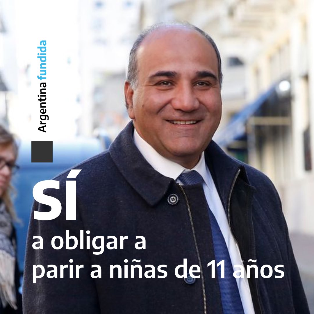 jproriocuarto's tweet photo. ¿Sabías que el Jefe de Gabinete @juanmanzurok obligó a parir a una niña violada por su abuelastro?

Síp, pasó. Fue en 2019 cuando era Gobernador de Tucumán.

#ArgentinaFundida #ElFuturoEsSinEllos https://t.co/3eAnvHOU3F