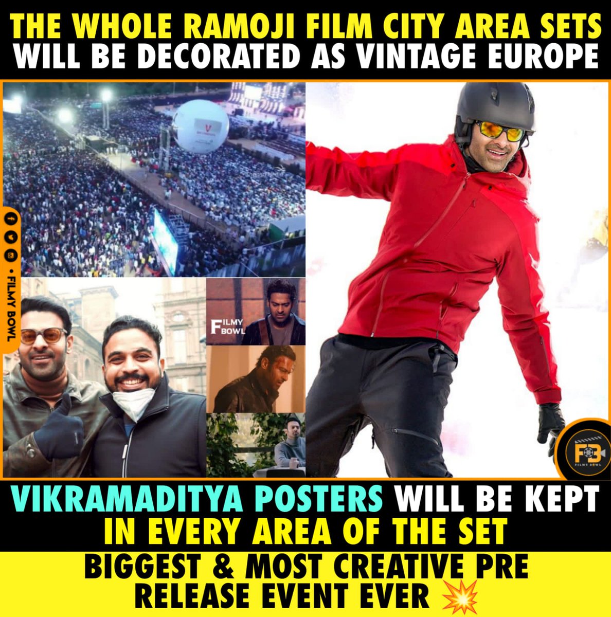 Something Never happened in the History of Indian cinema ..🔥🔥🔥

   Aria of Ramoji film city of ...#RadheShyam pre Realise Event is under construction 

  #Prabhas #PoojaHegde  #RadheShyam 
Fallow by #me &amp; #RadheShyam