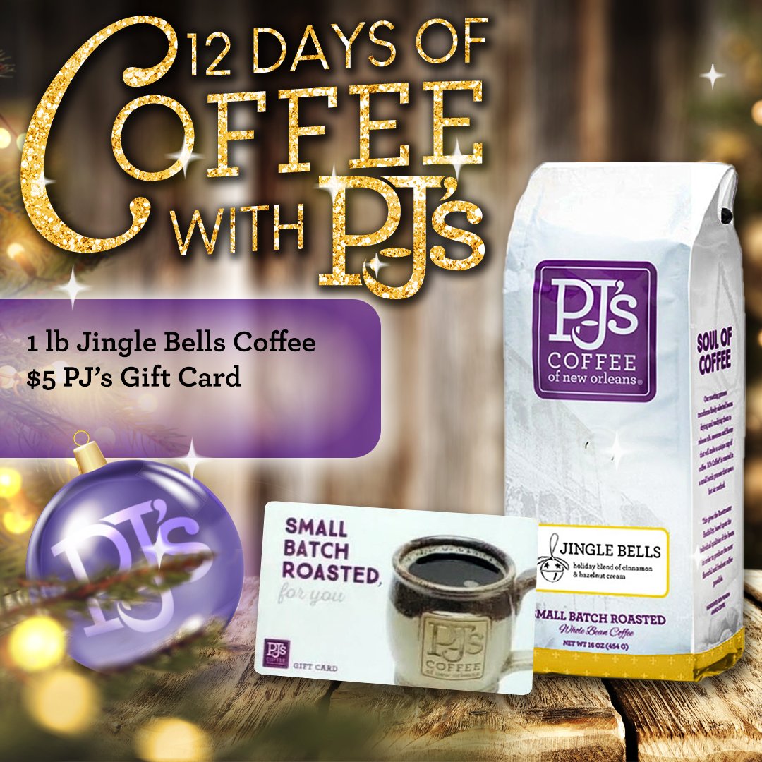 pjscoffee's tweet photo. π Day 3 of #12DaysofPJs GIVEAWAY! π
Weβre giving away π (1) Jingle Bells Blend and a $5 PJβs Gift Card. Head on over to our Instagram or Facebook page to enter! @PJsCoffee #Giveaway https://t.co/931dPisPEp