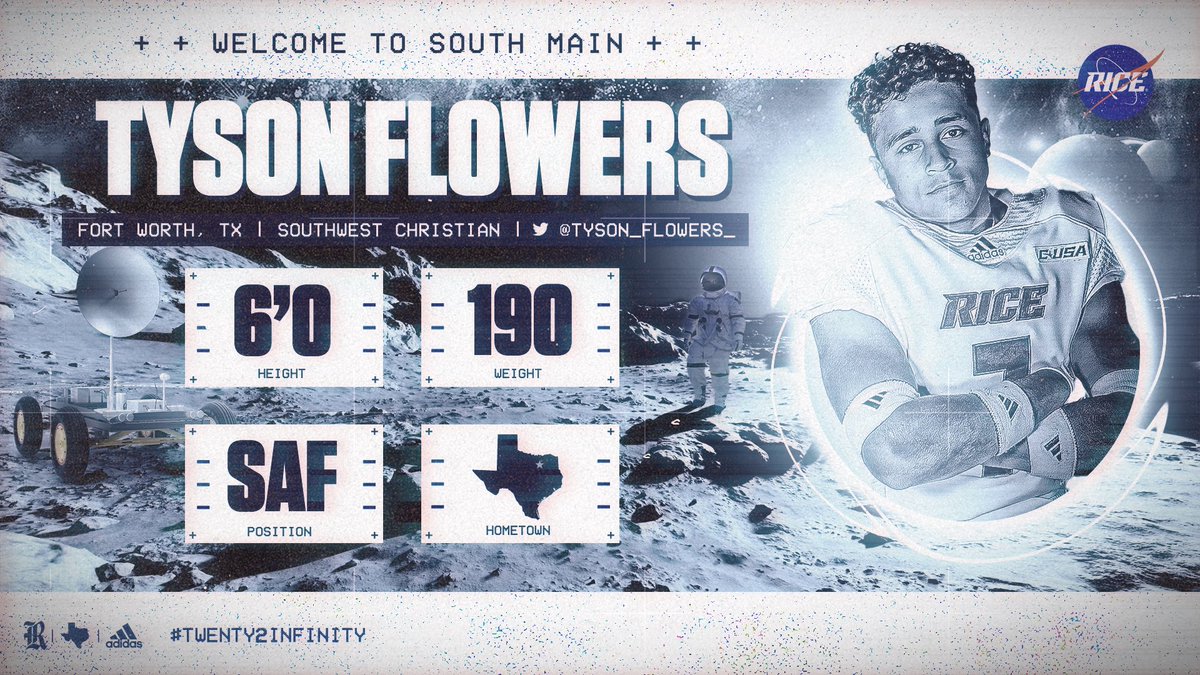 RiceFootball's tweet image. Welcome aboard, @Tyson_Flowers_ !

#GoOwls👐 x #Twenty2Infinity