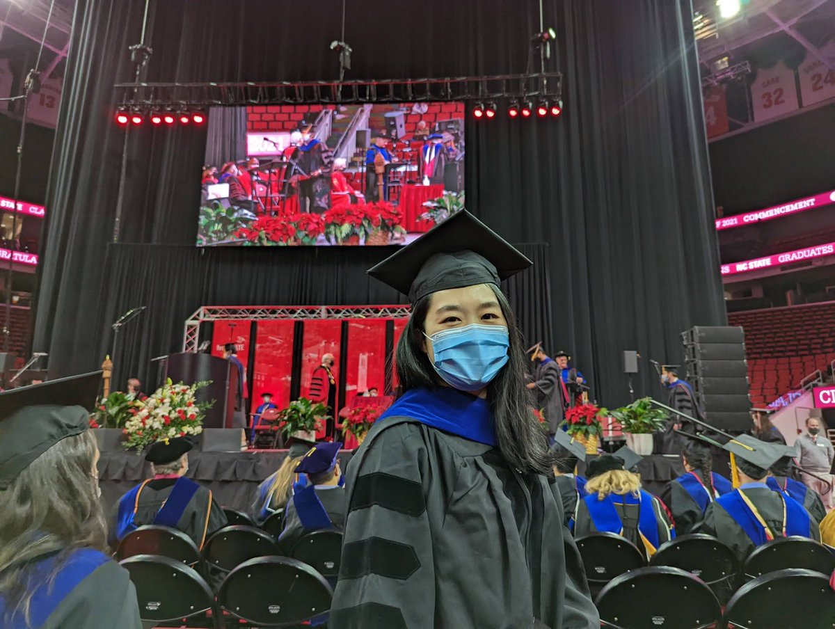ncstatemse's tweet photo. 🎓New doctor in the house! 👏 Congrats to #PhD grad Lei Lei of Franky So Group! Dr. Lei studied #perovskites & has published papers in Adv Mater & Adv Funct Mater. As a new #postdoc in the So Group, she continues to work on #superfluorescence in perovskites. #NCState21 #howlback https://t.co/GvFlQ68csz