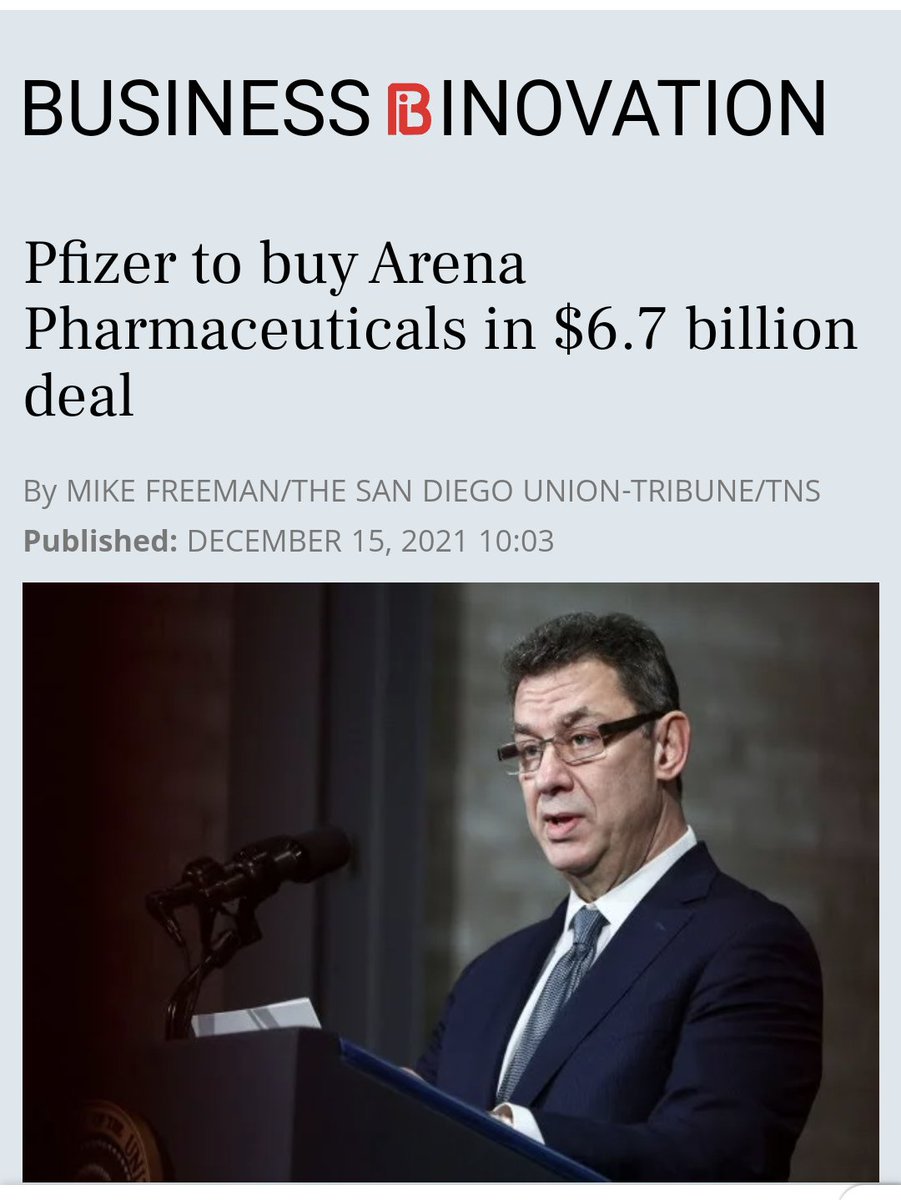 BREAKING: Pfizer to acquire Arena Pharmaceuticals, a company that specializes in treatments for cardiovascular issues and autoimmune disorders