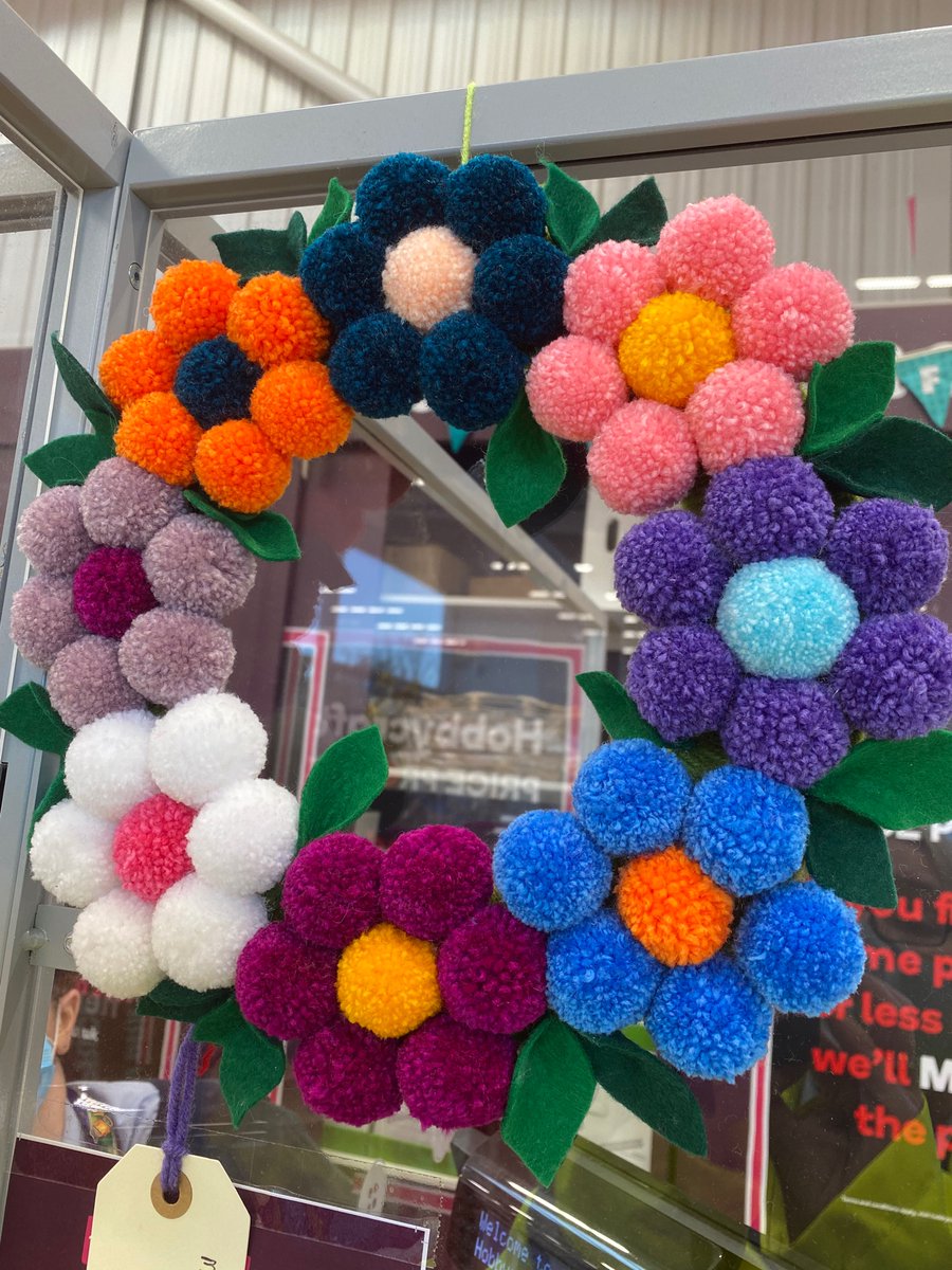 Who's created a wreath this year? 🙋 We love these pom pom wreaths made by #AmazingColleague Becky from Hobbycraft Chichester - there's even one ready for spring!

📸: @Hobbycraft_CCR

#Hobbycraft #MomentsWeMake