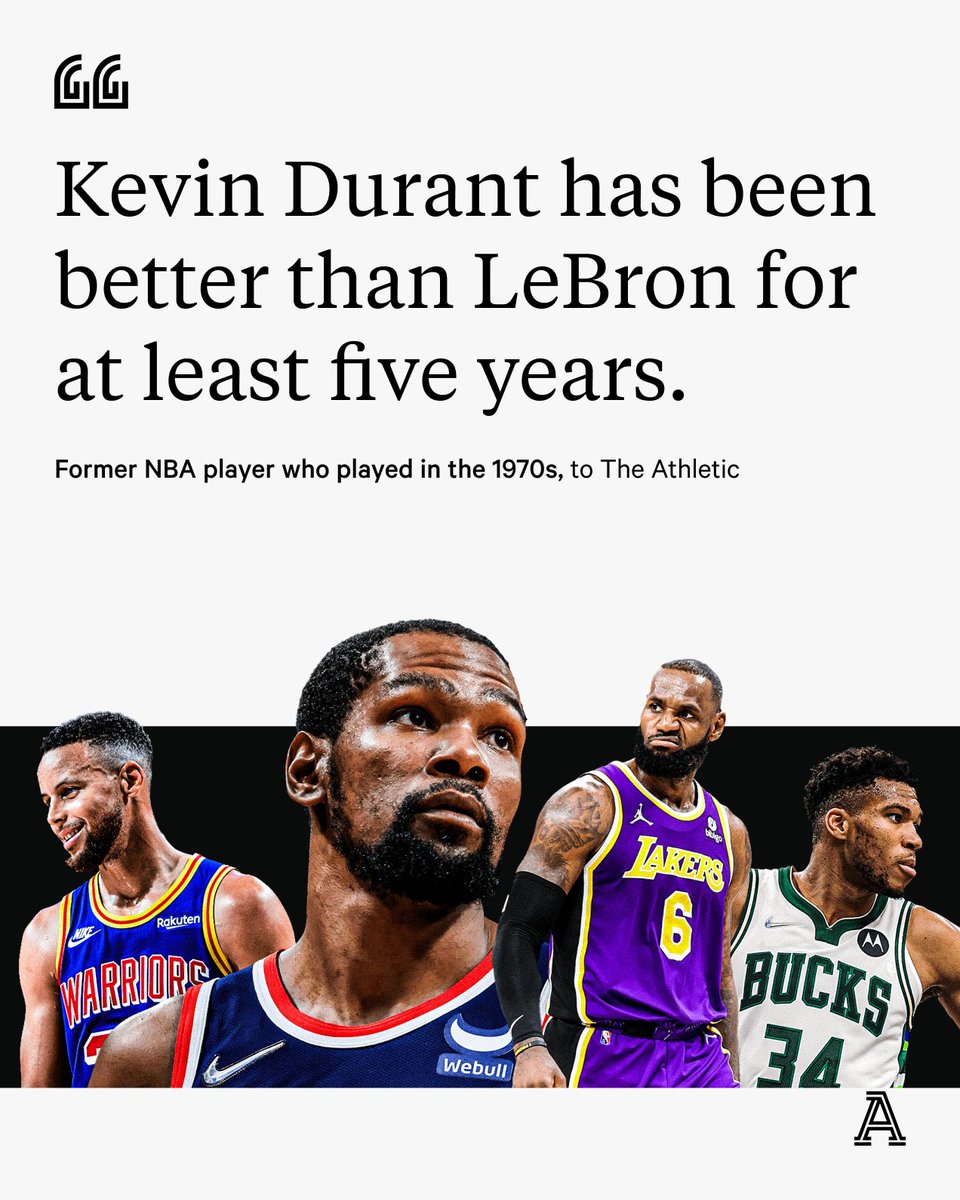 Who’s the best player in the league?

We asked over 100 former NBA players to weigh in, and one player earned 44.2 percent of the vote.

Kevin Durant.

More from <a href="/sam_amick/">Sam Amick</a> and <a href="/JoshuaBRobbins/">Josh Robbins</a>: theathletic.com/3014155/?sourc…
