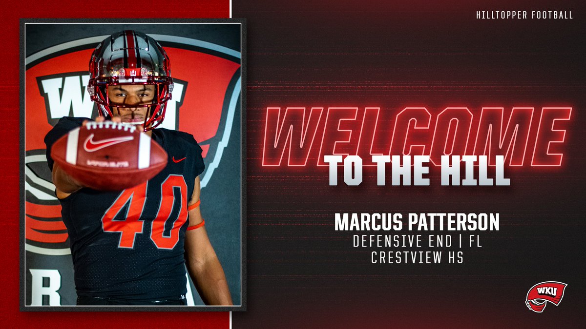 WKU Football (@wkufootball) on Twitter photo ππ
΄π
»π
²π
Ύπ
Όπ
΄ ππ
Ύ ππ
·π
΄ π
·π
Έπ
»π
»
βοΈ Marcus Patterson
π± <a href="/Marcus_Patt40/">Marcus Patterson</a>
π Defensive End
π« Crestview HS
π© Florida β> The Hill
#GoTops | #NSD22 ππ
΄π
»π
²π
Ύπ
Όπ
΄ ππ
Ύ ππ
·π
΄ π
·π
Έπ
»π
»
βοΈ Marcus Patterson
π± <a href="/Marcus_Patt40/">Marcus Patterson</a>
π Defensive End
π« Crestview HS
π© Florida β> The Hill
#GoTops | #NSD22