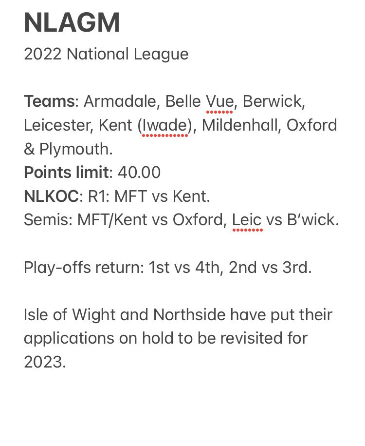 NLSpeedway's tweet image. The important news from the #NLAGM