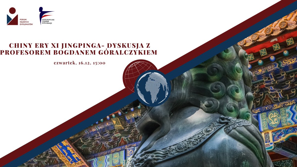 DiplomacyFMD's tweet photo. Ład chiński czy ład z Chinami❓🇨🇳 

Na ten temat oraz wiele innych będziemy mieli zaszczyt porozmawiać już JUTRO o godzinie 15:00, z Panem Profesorem @b_goralczyk w ramach wydarzenia #OTDPoznanWroclaw‼️ https://t.co/bp7orq9CCD