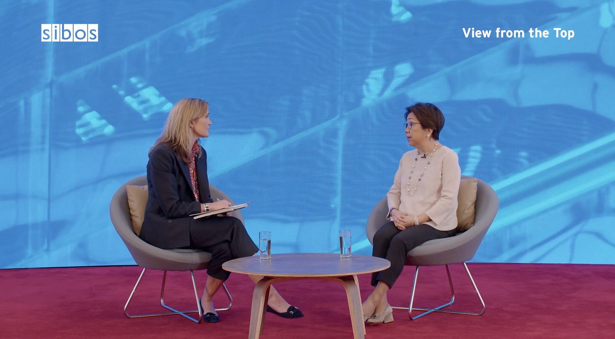 Sibos's tweet photo. Catch up on this #Sibos View from the Top session with Laura M Cha, Chairman of @HKEXGroup on Asia's role in #sustainability https://t.co/6itdo9zQbJ https://t.co/dxnRcq9ZxX
