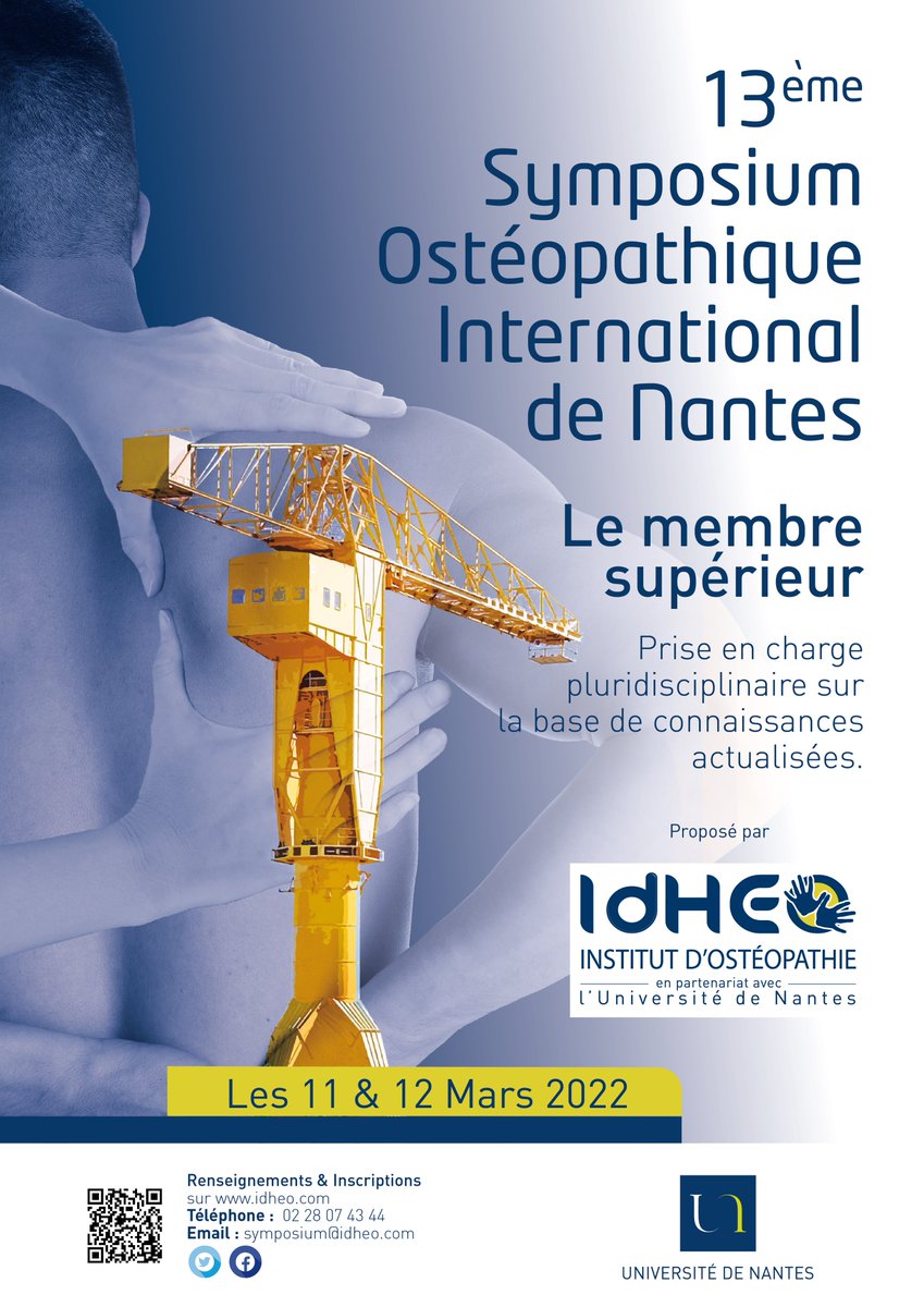 //13ème #SOIN2022//
✅<a href="/DelosGermain/">Germain Delos</a>, MKE : "Les tests orthopédiques de l’épaule, un diagnostic anatomique (structurel) ou clinique?"
✅Dr Dominique HUGUET : "La coiffe des rotateurs. 
de la tendinite a la rupture, les enjeux du diagnostic précoce!"
Infos👇
idheo.com/symposium-oste…