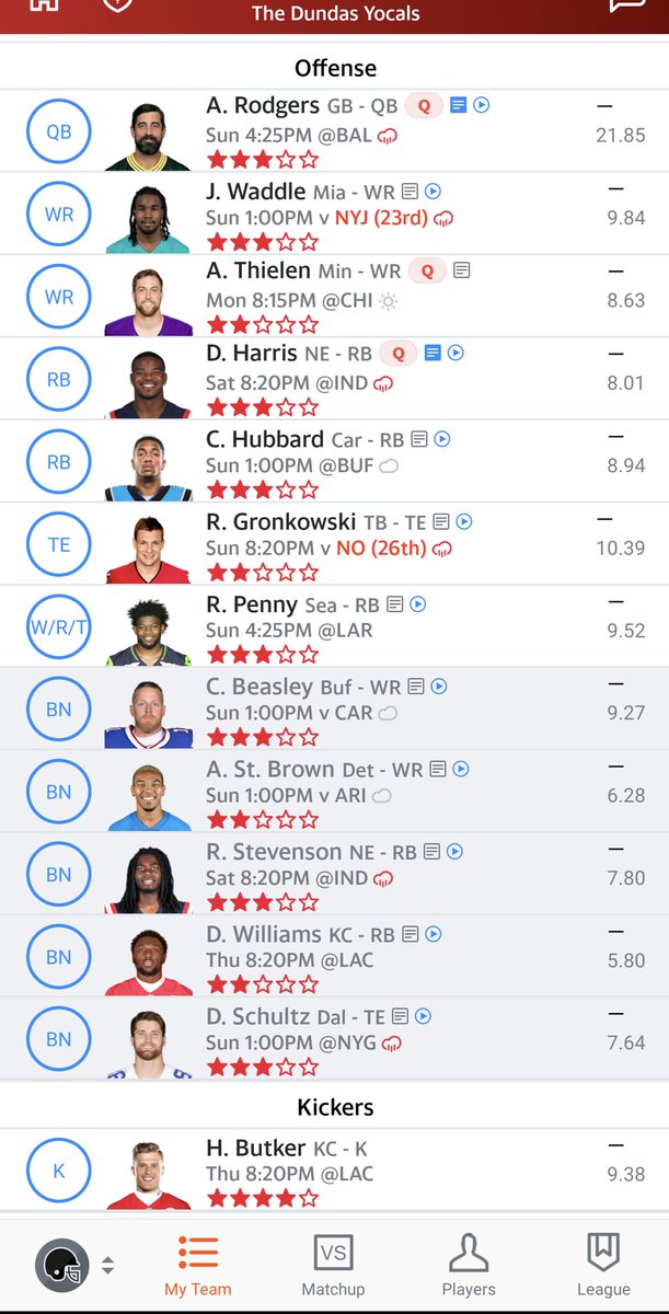 JWilson_1's tweet photo. @andybehrens Dundas Yocals fantasy playoffs. Snuck in as the 6 seed, any recommendations on who to start? 🙏 https://t.co/GLf13JM0W0