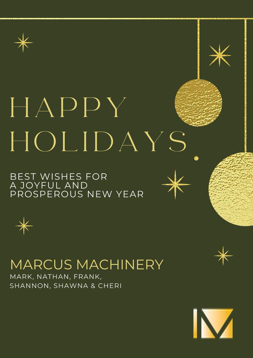 MarcusMachinery's tweet photo. Thank you to all of our new and returning customers for trusting in Marcus Machinery to provide your company with the the best techonolgy on the market! We wish you and your families a happy &amp; healthy holiday season and look forward to working with you in the new year! https://t.co/99OC28lB9Q