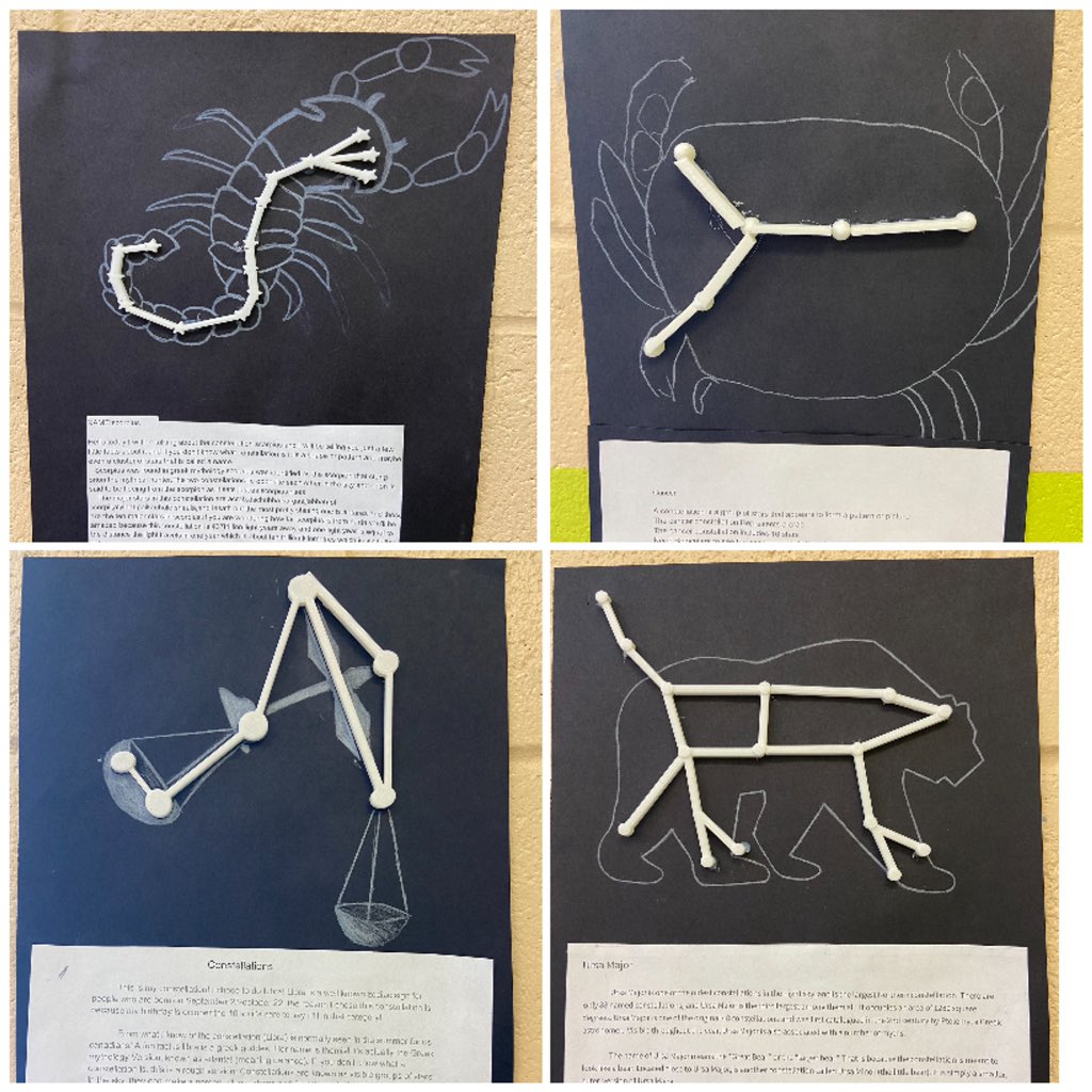 HDDawe's tweet image. After researching a constellation of choice, students designed and printed their constellation on the #3Dprinter #designandcreate #constellations #space @BrooksideInt @nltatesic #makers