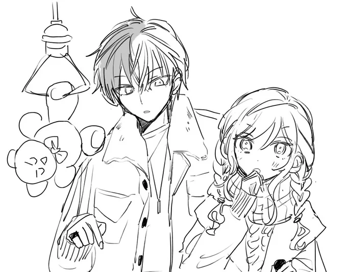 描いてる途中にあいぱとが突然死した
さきちゃんとトヤのつもりでした 