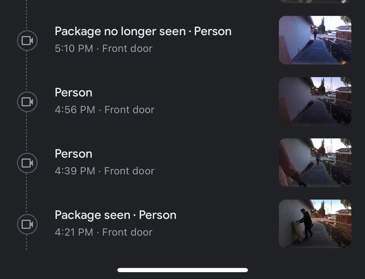 So this is kinda nice. Delivery notification and package no longer seen notification. <a href="/googlenest/">Google Nest</a> good job.